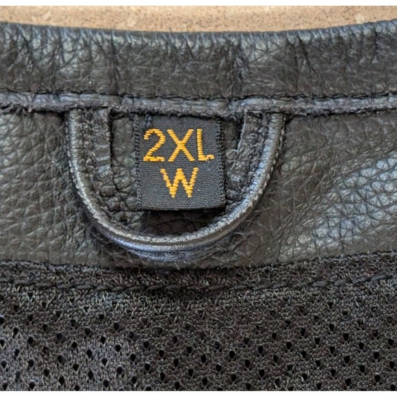 VTG Harley Davidson Women 2XL Leather Motorcycle Vest Gloves Set Black Red White - Picture 6 of 16